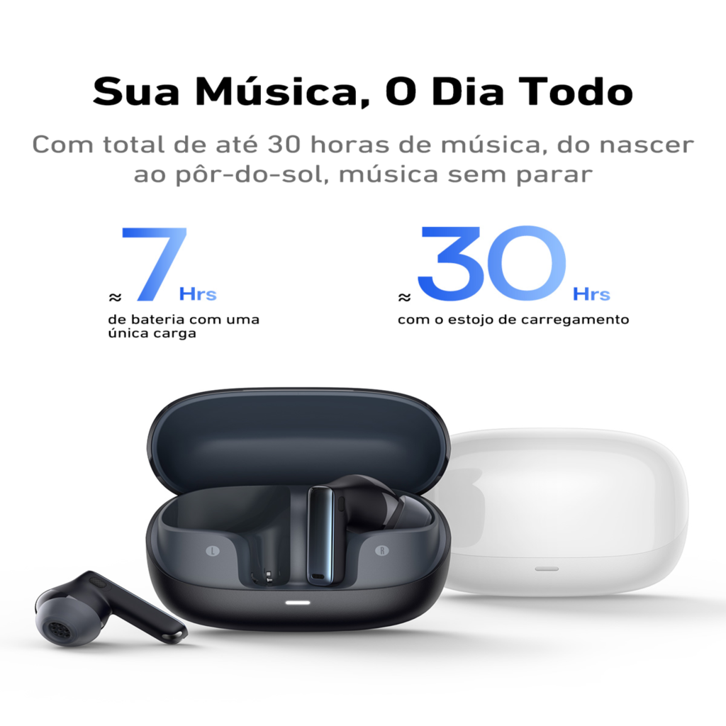 Fone de ouvido Baseus Bowie M2s ANC Bluetooth 5.3 com cancelamento de ruído ativo - 48dB, sem fio, áudio espacial 3D