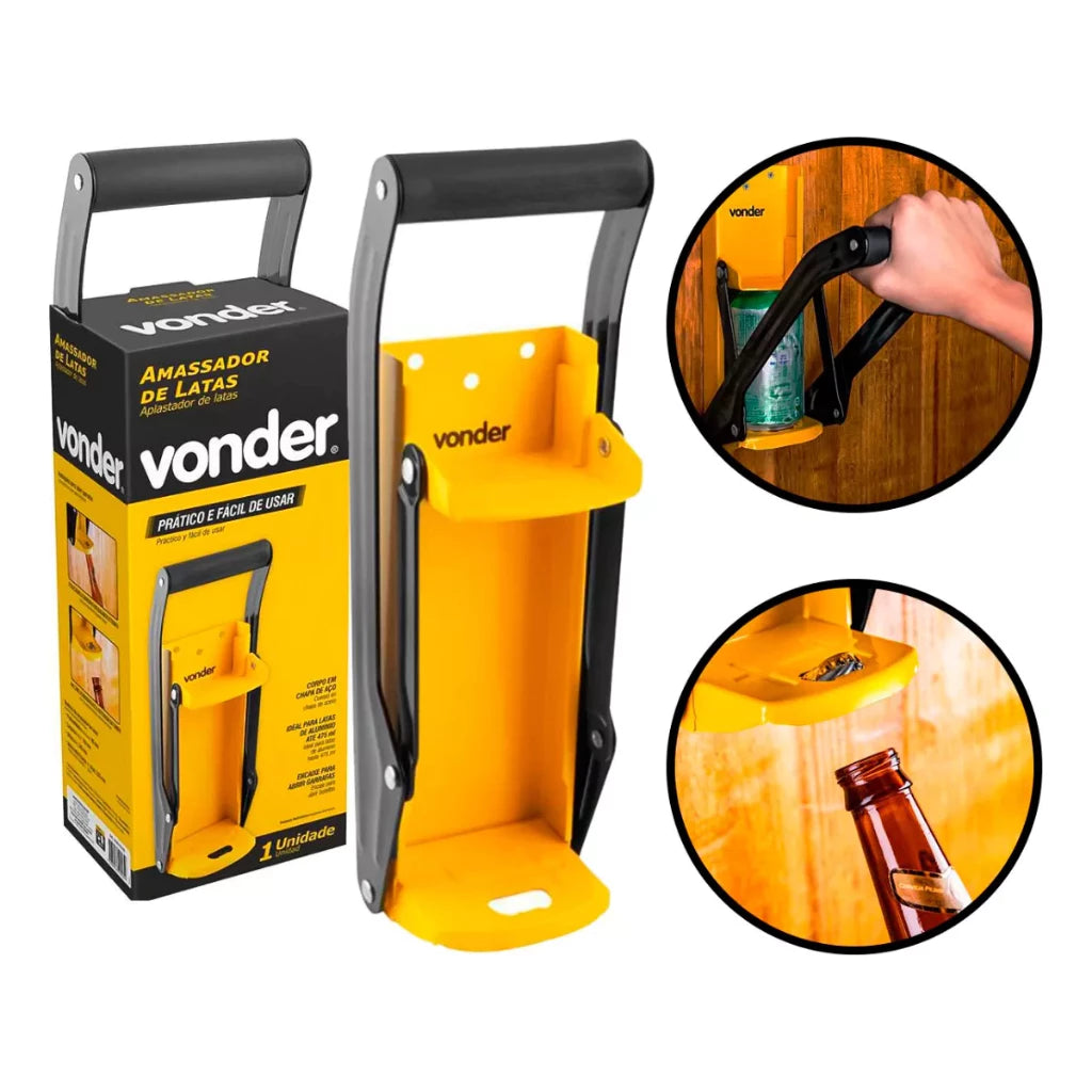 Amassador De Latas Latinha 475ml Abridor De Garrafa Vonder