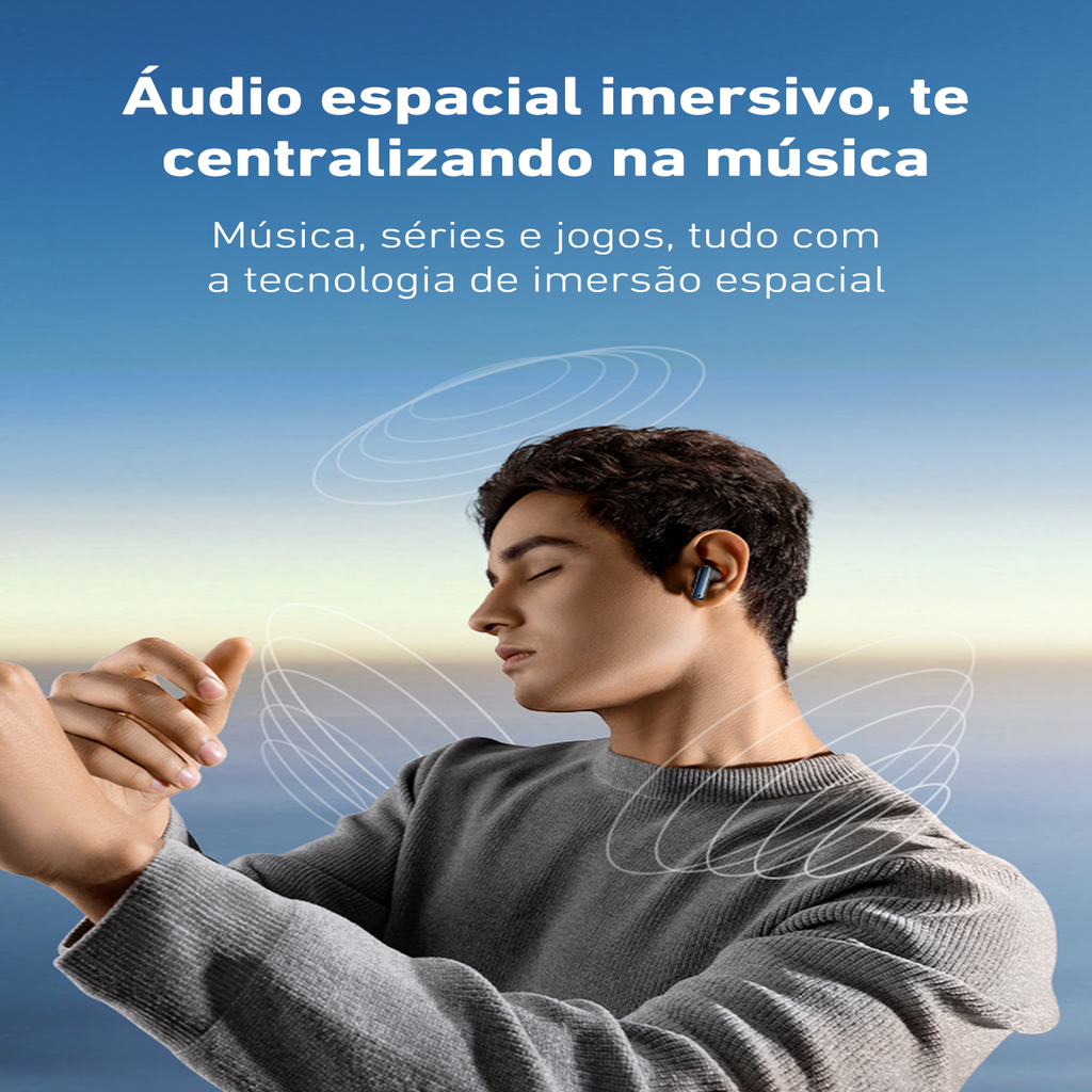 Fone de ouvido Baseus Bowie M2s ANC Bluetooth 5.3 com cancelamento de ruído ativo - 48dB, sem fio, áudio espacial 3D